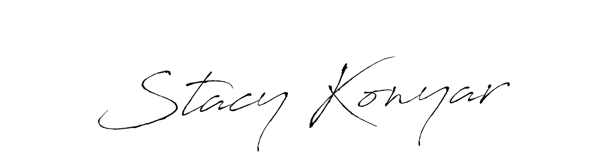 Make a beautiful signature design for name Stacy Konyar. With this signature (Antro_Vectra) style, you can create a handwritten signature for free. Stacy Konyar signature style 6 images and pictures png