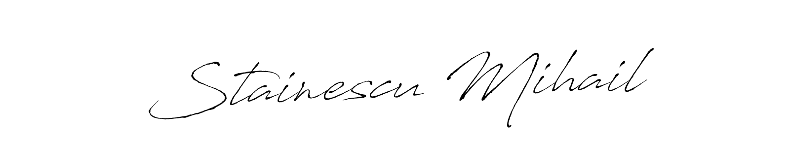 Design your own signature with our free online signature maker. With this signature software, you can create a handwritten (Antro_Vectra) signature for name Stainescu Mihail. Stainescu Mihail signature style 6 images and pictures png