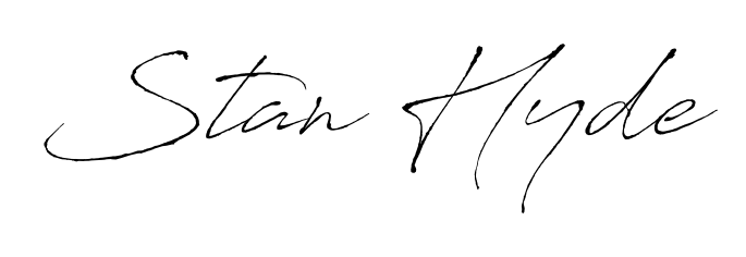 Quickly download Stan Hyde name signature in high-resolution PNG using Antro_Vectra style. Ready to insert into PDFs and online applications. Stan Hyde signature style 6 images and pictures png