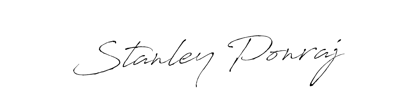 Stanley Ponraj stylish signature style. Best Handwritten Sign (Antro_Vectra) for my name. Handwritten Signature Collection Ideas for my name Stanley Ponraj. Stanley Ponraj signature style 6 images and pictures png