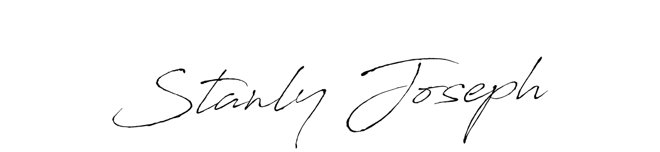 Stanly Joseph stylish signature style. Best Handwritten Sign (Antro_Vectra) for my name. Handwritten Signature Collection Ideas for my name Stanly Joseph. Stanly Joseph signature style 6 images and pictures png