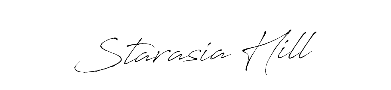 Antro_Vectra is a professional signature style that is perfect for those who want to add a touch of class to their signature. It is also a great choice for those who want to make their signature more unique. Get Starasia Hill name to fancy signature for free. Starasia Hill signature style 6 images and pictures png