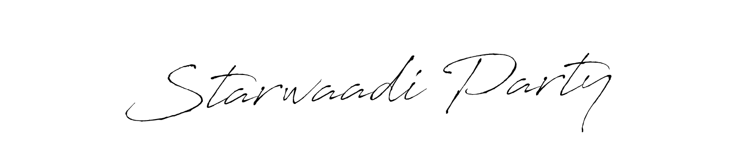 Starwaadi Party stylish signature style. Best Handwritten Sign (Antro_Vectra) for my name. Handwritten Signature Collection Ideas for my name Starwaadi Party. Starwaadi Party signature style 6 images and pictures png