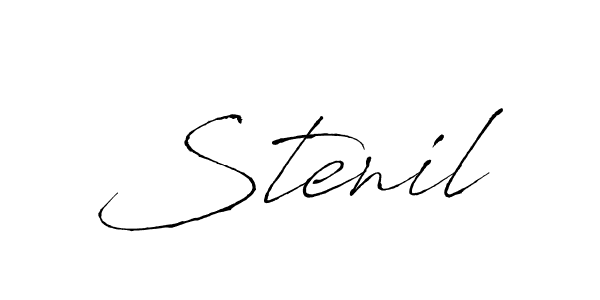 You should practise on your own different ways (Antro_Vectra) to write your name (Stenil) in signature. don't let someone else do it for you. Stenil signature style 6 images and pictures png