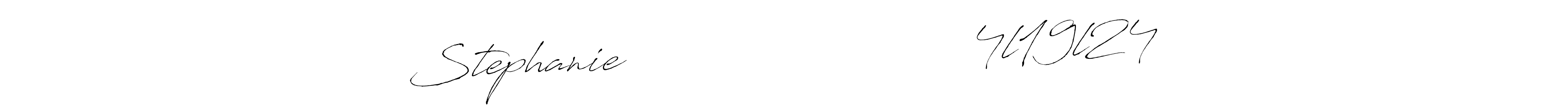 Make a beautiful signature design for name Stephanie                          4l19l24. With this signature (Antro_Vectra) style, you can create a handwritten signature for free. Stephanie                          4l19l24 signature style 6 images and pictures png