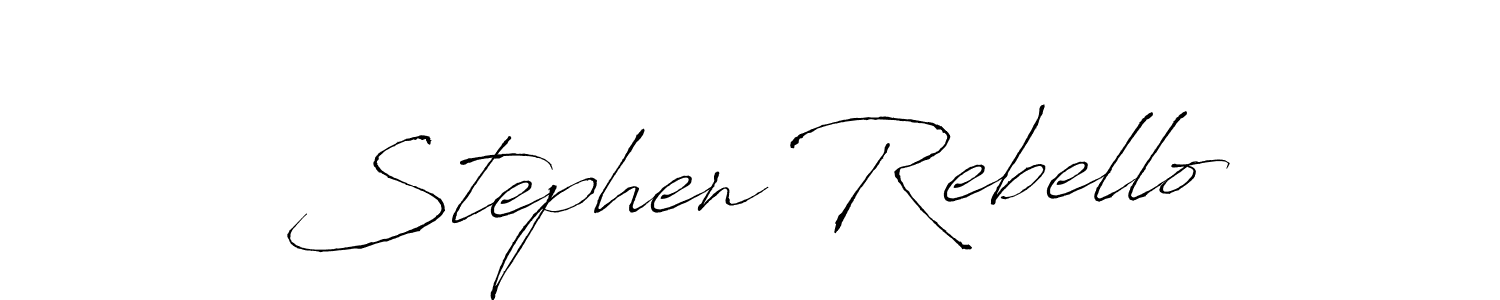 How to make Stephen Rebello name signature. Use Antro_Vectra style for creating short signs online. This is the latest handwritten sign. Stephen Rebello signature style 6 images and pictures png