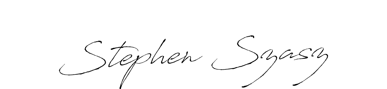 Make a beautiful signature design for name Stephen Szasz. With this signature (Antro_Vectra) style, you can create a handwritten signature for free. Stephen Szasz signature style 6 images and pictures png