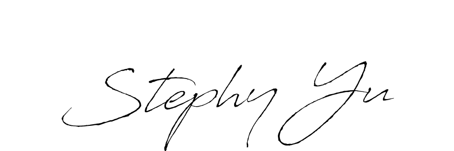 You should practise on your own different ways (Antro_Vectra) to write your name (Stephy Yu) in signature. don't let someone else do it for you. Stephy Yu signature style 6 images and pictures png