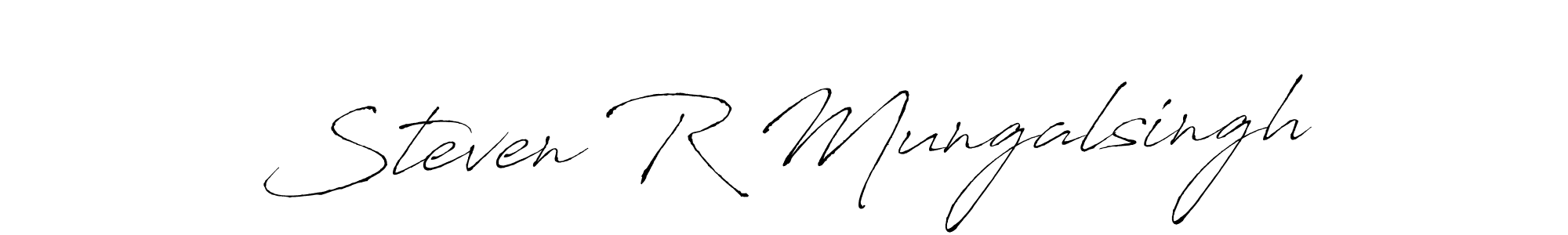 Make a short Steven R Mungalsingh signature style. Manage your documents anywhere anytime using Antro_Vectra. Create and add eSignatures, submit forms, share and send files easily. Steven R Mungalsingh signature style 6 images and pictures png