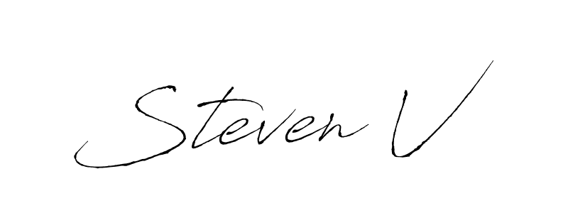 Also we have Steven V name is the best signature style. Create professional handwritten signature collection using Antro_Vectra autograph style. Steven V signature style 6 images and pictures png