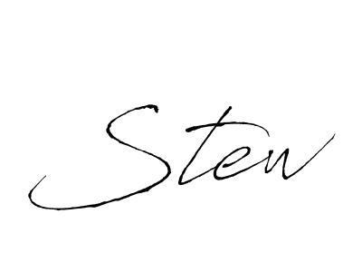 Design your own signature with our free online signature maker. With this signature software, you can create a handwritten (Antro_Vectra) signature for name Stew. Stew signature style 6 images and pictures png