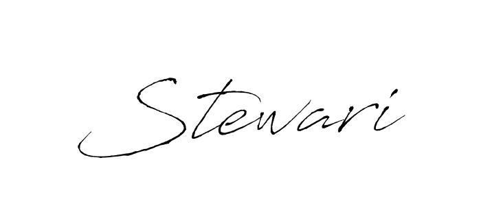 Design your own signature with our free online signature maker. With this signature software, you can create a handwritten (Antro_Vectra) signature for name Stewari. Stewari signature style 6 images and pictures png
