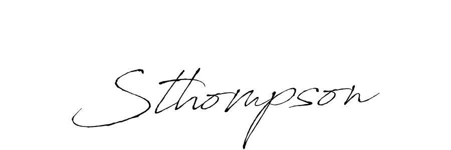 Make a beautiful signature design for name Sthompson. With this signature (Antro_Vectra) style, you can create a handwritten signature for free. Sthompson signature style 6 images and pictures png