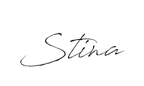 Design your own signature with our free online signature maker. With this signature software, you can create a handwritten (Antro_Vectra) signature for name Stina. Stina signature style 6 images and pictures png
