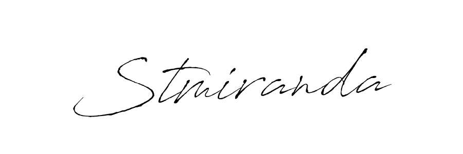 if you are searching for the best signature style for your name Stmiranda. so please give up your signature search. here we have designed multiple signature styles  using Antro_Vectra. Stmiranda signature style 6 images and pictures png