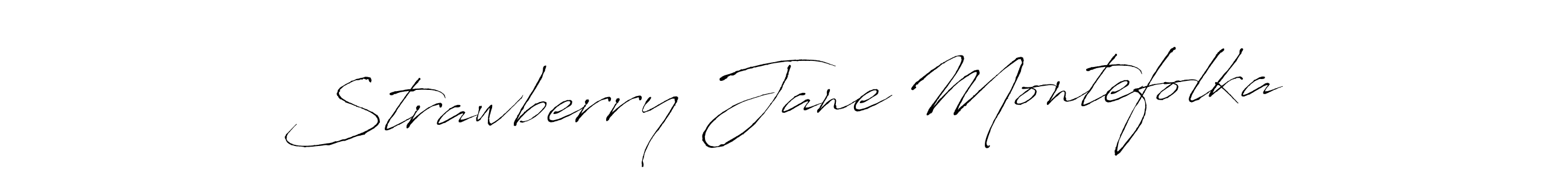 How to make Strawberry Jane Montefolka name signature. Use Antro_Vectra style for creating short signs online. This is the latest handwritten sign. Strawberry Jane Montefolka signature style 6 images and pictures png