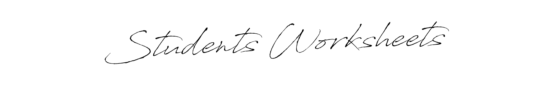 Similarly Antro_Vectra is the best handwritten signature design. Signature creator online .You can use it as an online autograph creator for name Students Worksheets. Students Worksheets signature style 6 images and pictures png