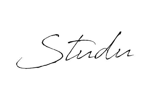 Make a beautiful signature design for name Studu. With this signature (Antro_Vectra) style, you can create a handwritten signature for free. Studu signature style 6 images and pictures png