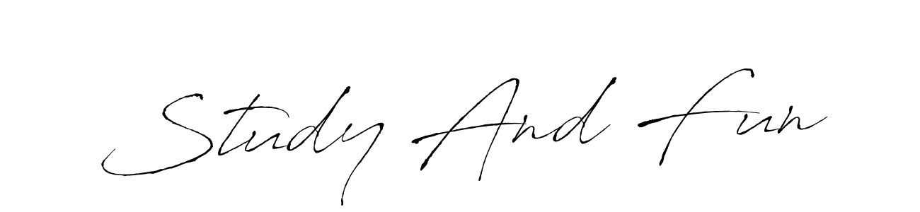 The best way (Antro_Vectra) to make a short signature is to pick only two or three words in your name. The name Study And Fun include a total of six letters. For converting this name. Study And Fun signature style 6 images and pictures png