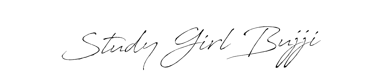 Study Girl Bujji stylish signature style. Best Handwritten Sign (Antro_Vectra) for my name. Handwritten Signature Collection Ideas for my name Study Girl Bujji. Study Girl Bujji signature style 6 images and pictures png