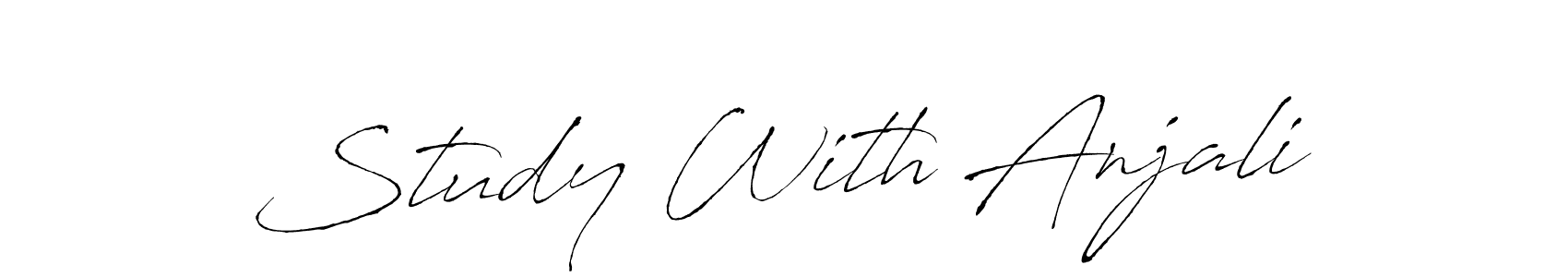 You should practise on your own different ways (Antro_Vectra) to write your name (Study With Anjali) in signature. don't let someone else do it for you. Study With Anjali signature style 6 images and pictures png