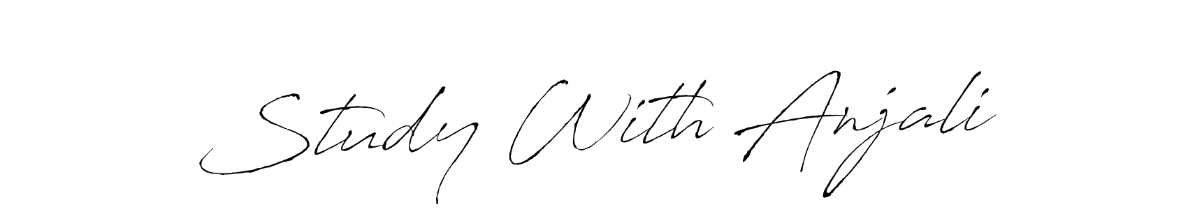 You should practise on your own different ways (Antro_Vectra) to write your name (Study With Anjali) in signature. don't let someone else do it for you. Study With Anjali signature style 6 images and pictures png