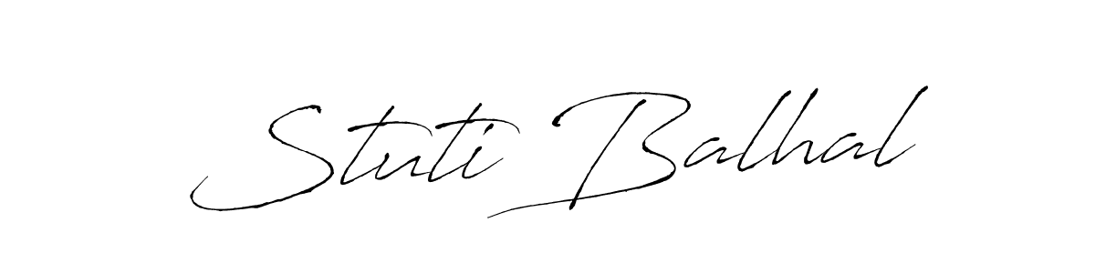 How to make Stuti Balhal name signature. Use Antro_Vectra style for creating short signs online. This is the latest handwritten sign. Stuti Balhal signature style 6 images and pictures png
