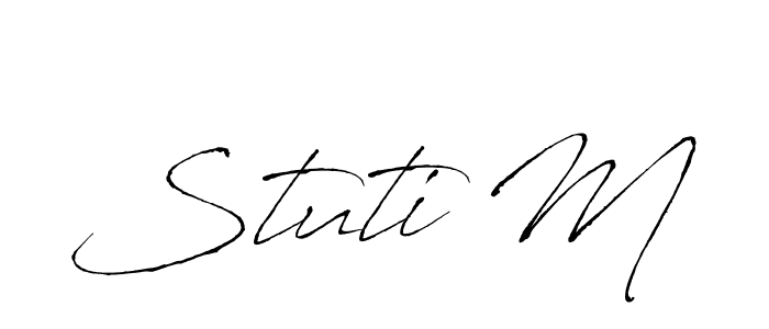 How to make Stuti M signature? Antro_Vectra is a professional autograph style. Create handwritten signature for Stuti M name. Stuti M signature style 6 images and pictures png
