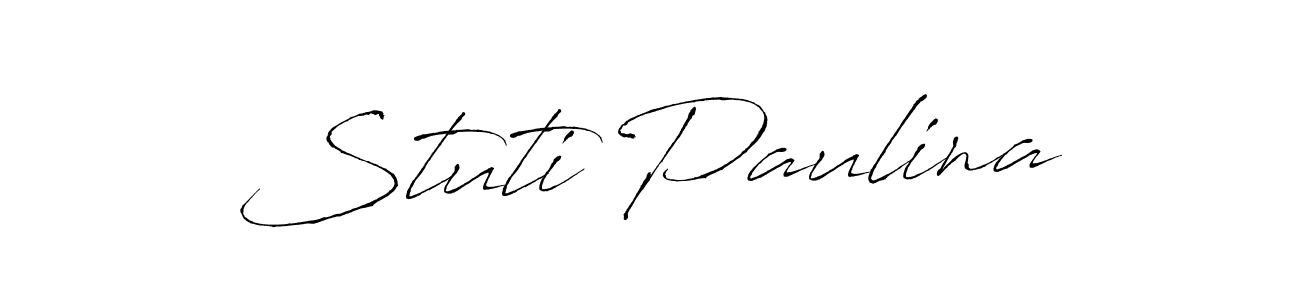 Make a beautiful signature design for name Stuti Paulina. With this signature (Antro_Vectra) style, you can create a handwritten signature for free. Stuti Paulina signature style 6 images and pictures png