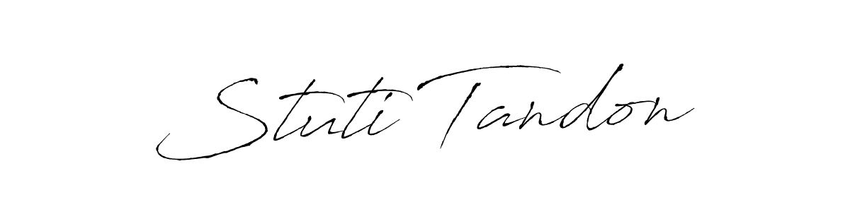 Create a beautiful signature design for name Stuti Tandon. With this signature (Antro_Vectra) fonts, you can make a handwritten signature for free. Stuti Tandon signature style 6 images and pictures png
