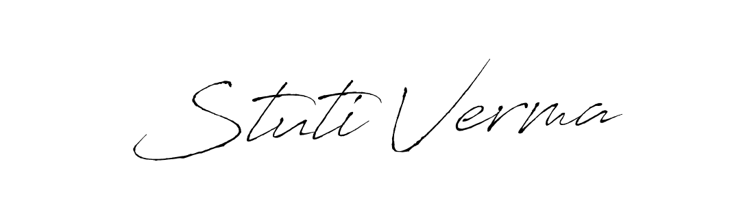 Make a beautiful signature design for name Stuti Verma. With this signature (Antro_Vectra) style, you can create a handwritten signature for free. Stuti Verma signature style 6 images and pictures png