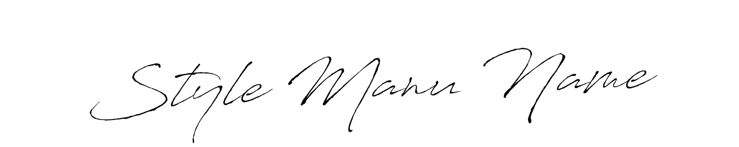 Design your own signature with our free online signature maker. With this signature software, you can create a handwritten (Antro_Vectra) signature for name Style Manu Name. Style Manu Name signature style 6 images and pictures png