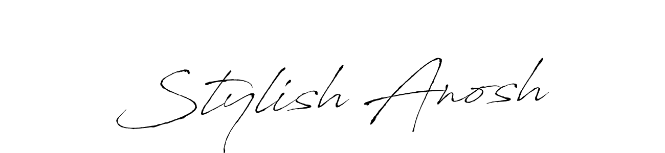 Make a beautiful signature design for name Stylish Anosh. With this signature (Antro_Vectra) style, you can create a handwritten signature for free. Stylish Anosh signature style 6 images and pictures png
