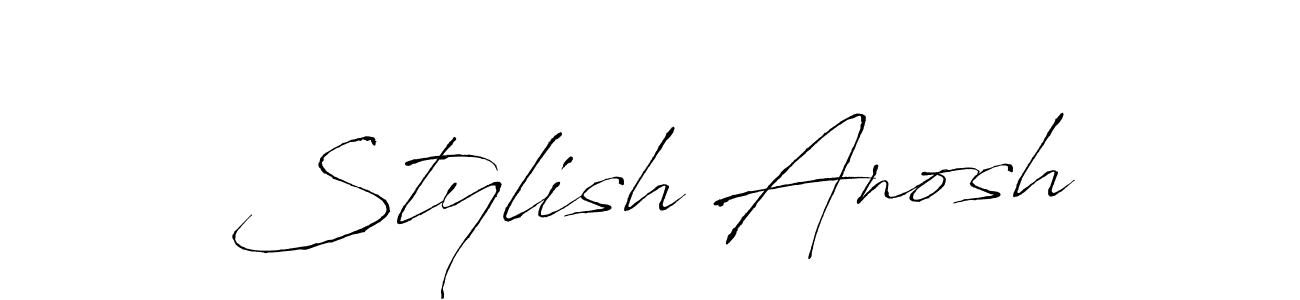 Use a signature maker to create a handwritten signature online. With this signature software, you can design (Antro_Vectra) your own signature for name Stylish Anosh. Stylish Anosh signature style 6 images and pictures png