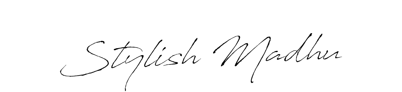 Create a beautiful signature design for name Stylish Madhu. With this signature (Antro_Vectra) fonts, you can make a handwritten signature for free. Stylish Madhu signature style 6 images and pictures png