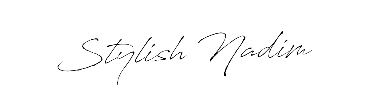 How to make Stylish Nadim signature? Antro_Vectra is a professional autograph style. Create handwritten signature for Stylish Nadim name. Stylish Nadim signature style 6 images and pictures png