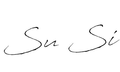 The best way (Antro_Vectra) to make a short signature is to pick only two or three words in your name. The name Su Si include a total of six letters. For converting this name. Su Si signature style 6 images and pictures png