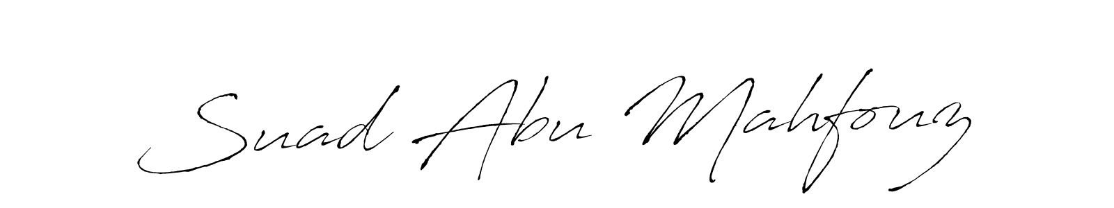 Make a short Suad Abu Mahfouz signature style. Manage your documents anywhere anytime using Antro_Vectra. Create and add eSignatures, submit forms, share and send files easily. Suad Abu Mahfouz signature style 6 images and pictures png