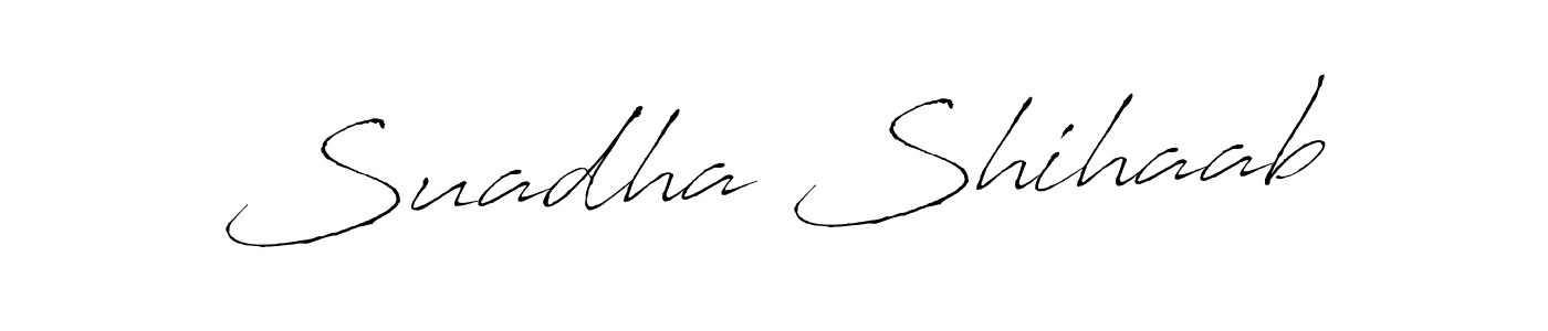 Antro_Vectra is a professional signature style that is perfect for those who want to add a touch of class to their signature. It is also a great choice for those who want to make their signature more unique. Get Suadha Shihaab name to fancy signature for free. Suadha Shihaab signature style 6 images and pictures png