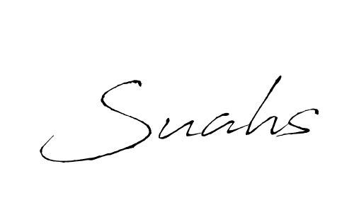 Make a beautiful signature design for name Suahs. With this signature (Antro_Vectra) style, you can create a handwritten signature for free. Suahs signature style 6 images and pictures png