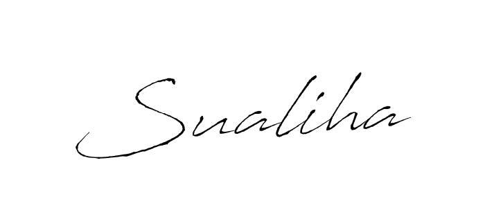Use a signature maker to create a handwritten signature online. With this signature software, you can design (Antro_Vectra) your own signature for name Sualiha. Sualiha signature style 6 images and pictures png