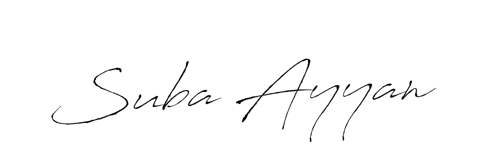 The best way (Antro_Vectra) to make a short signature is to pick only two or three words in your name. The name Suba Ayyan include a total of six letters. For converting this name. Suba Ayyan signature style 6 images and pictures png