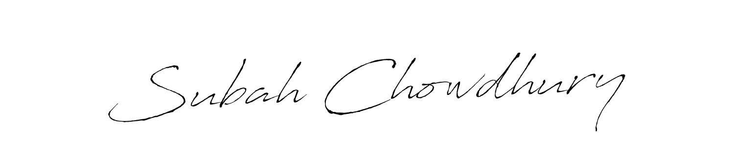 Make a beautiful signature design for name Subah Chowdhury. With this signature (Antro_Vectra) style, you can create a handwritten signature for free. Subah Chowdhury signature style 6 images and pictures png