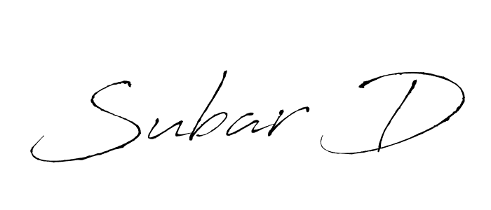 Use a signature maker to create a handwritten signature online. With this signature software, you can design (Antro_Vectra) your own signature for name Subar D. Subar D signature style 6 images and pictures png