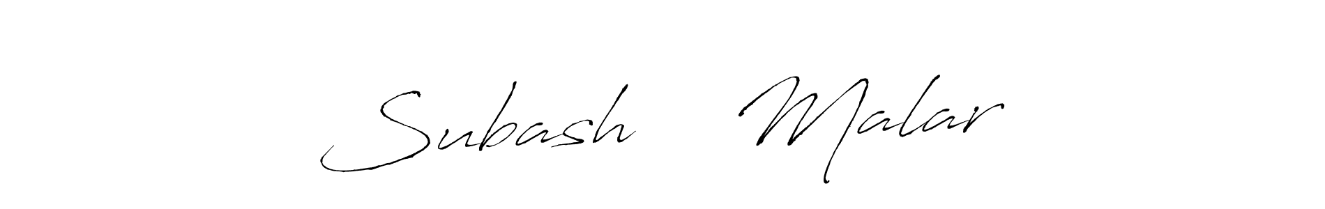 How to make Subash ❤️ Malar name signature. Use Antro_Vectra style for creating short signs online. This is the latest handwritten sign. Subash ❤️ Malar signature style 6 images and pictures png