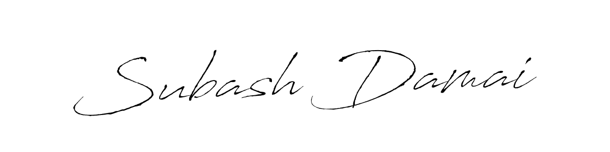How to make Subash Damai name signature. Use Antro_Vectra style for creating short signs online. This is the latest handwritten sign. Subash Damai signature style 6 images and pictures png
