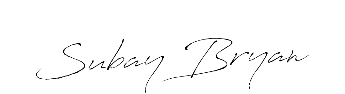 Design your own signature with our free online signature maker. With this signature software, you can create a handwritten (Antro_Vectra) signature for name Subay Bryan. Subay Bryan signature style 6 images and pictures png