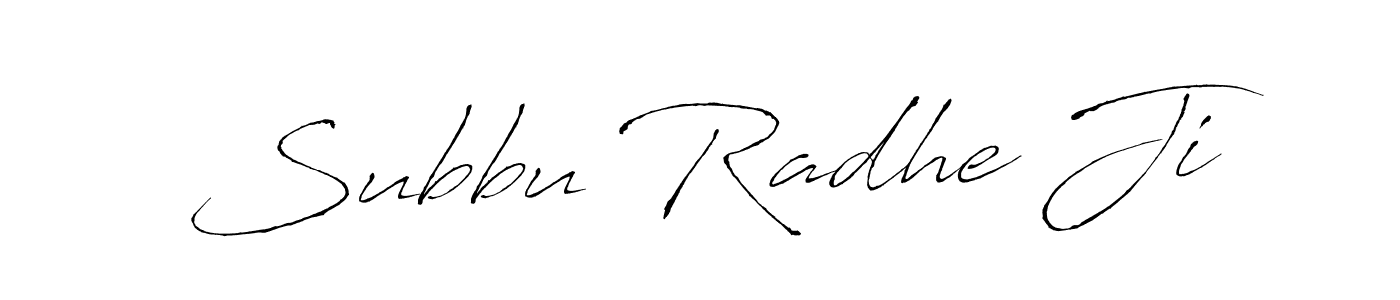 Make a beautiful signature design for name Subbu Radhe Ji. With this signature (Antro_Vectra) style, you can create a handwritten signature for free. Subbu Radhe Ji signature style 6 images and pictures png