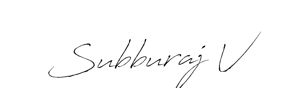Antro_Vectra is a professional signature style that is perfect for those who want to add a touch of class to their signature. It is also a great choice for those who want to make their signature more unique. Get Subburaj V name to fancy signature for free. Subburaj V signature style 6 images and pictures png