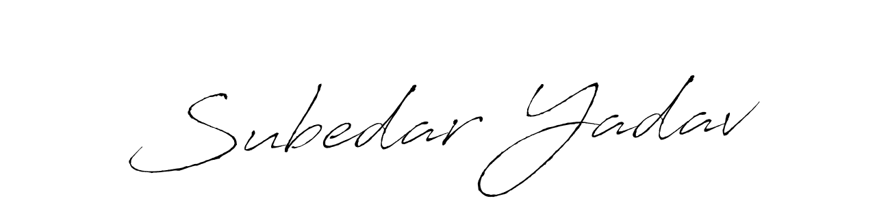 Create a beautiful signature design for name Subedar Yadav. With this signature (Antro_Vectra) fonts, you can make a handwritten signature for free. Subedar Yadav signature style 6 images and pictures png